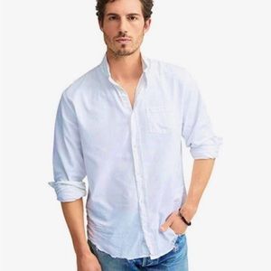 Frank & Eileen Men's Luke Cotton Button Up Shirt In Shirting Blue Size Large